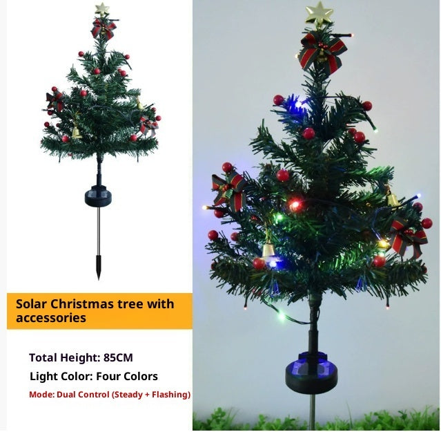 Solar Christmas Cedar Tree Lamp Outdoor Lawn Decoration