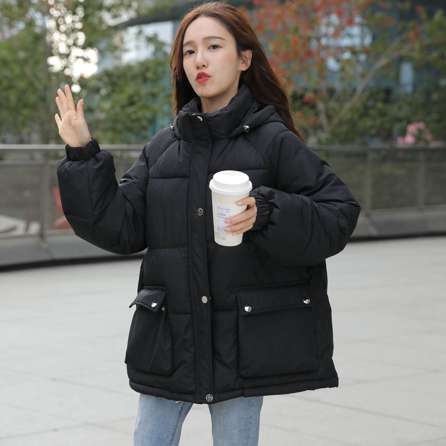 Fashion Simple Autumn And Winter Loose Padded Jacket Women