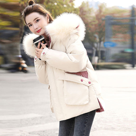 Winter new style Korean fashion loose down padded jacket women mid-length