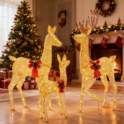 Christmas Deer Outdoor Decoration, LED Metal Holiday Decoration