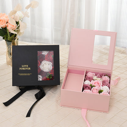 Transparent Window Perfume Gift Box Eternal Rose Hand Gift Box