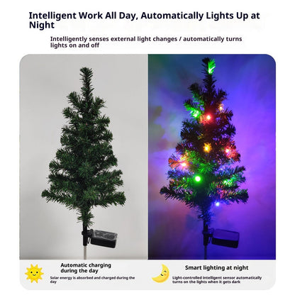 Solar Christmas Cedar Tree Lamp Outdoor Lawn Decoration