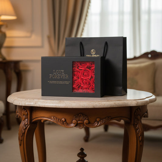 Freshwater Pearl River Mussel Soap Flower Gift Box Pendant Set