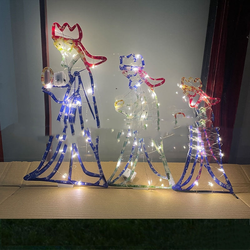 Outdoor Christmas LED Three 3 King Silhouette Pattern Decoration