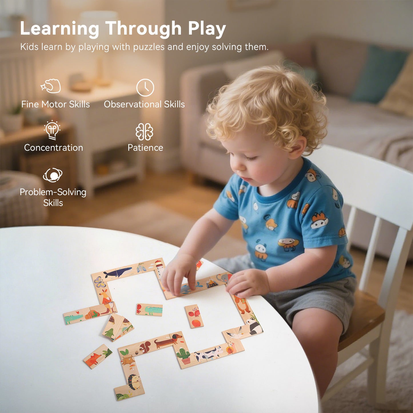 Wooden Children's Animal Puzzle Kids Interactive Educational Toys