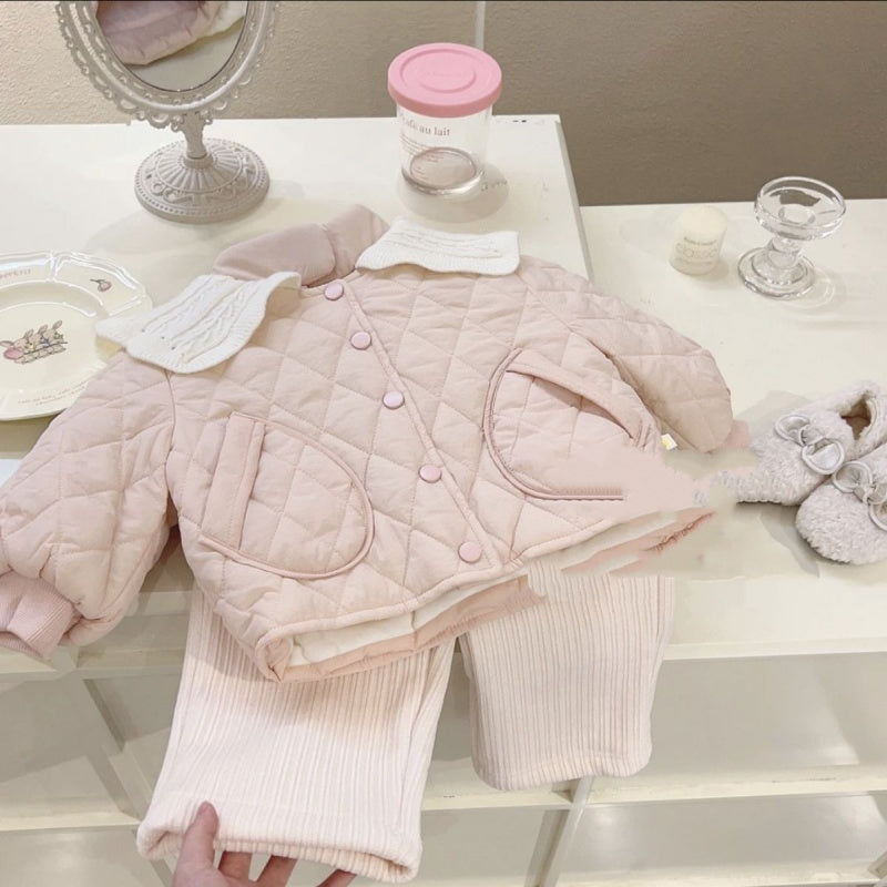 Girls'cotton-padded Clothes Coat New Winter Clothes Quilted Winter