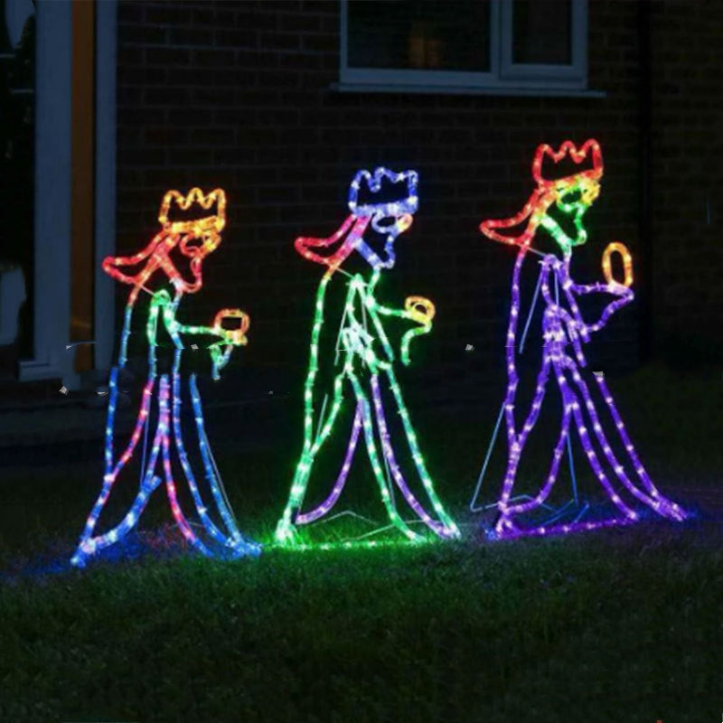 Outdoor Christmas LED Three 3 King Silhouette Pattern Decoration