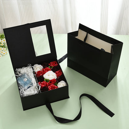 Transparent Window Perfume Gift Box Eternal Rose Hand Gift Box