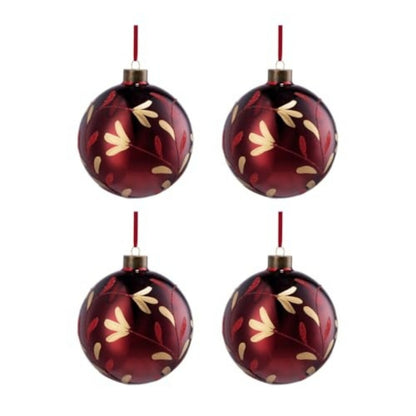 4PCS Set Christmas Glass Ball Ornaments Hanging Tree Decorations Shiny Holiday Party Decor Xmas Tree Decorations FBA Shipment
