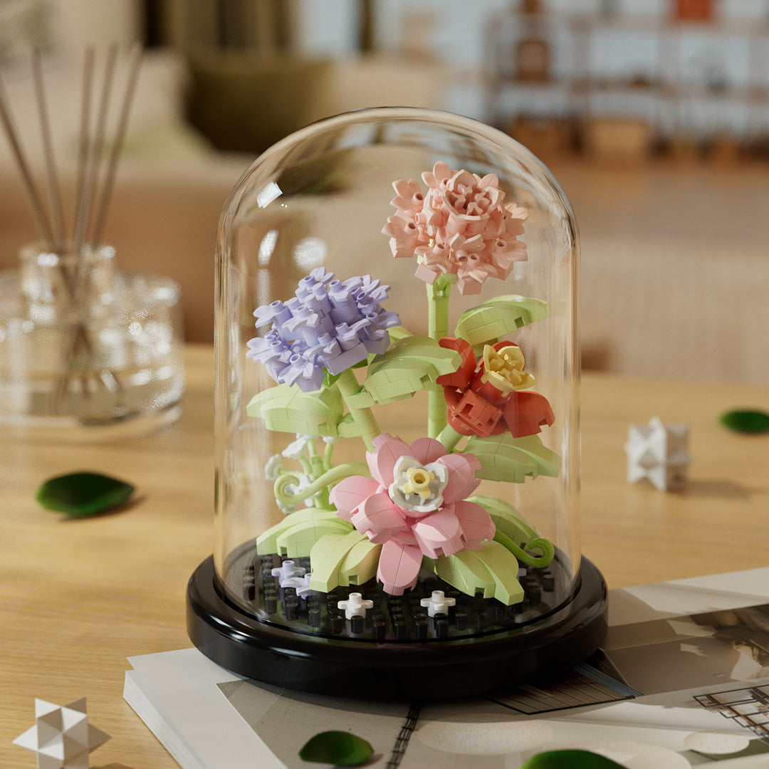 Dust Cover Building Blocks Flowers Children's Assembly Toys