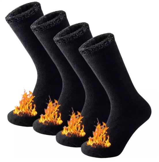 Two Pairs Of Unisex Winter Thermal Socks For Warmth And Cold Protection