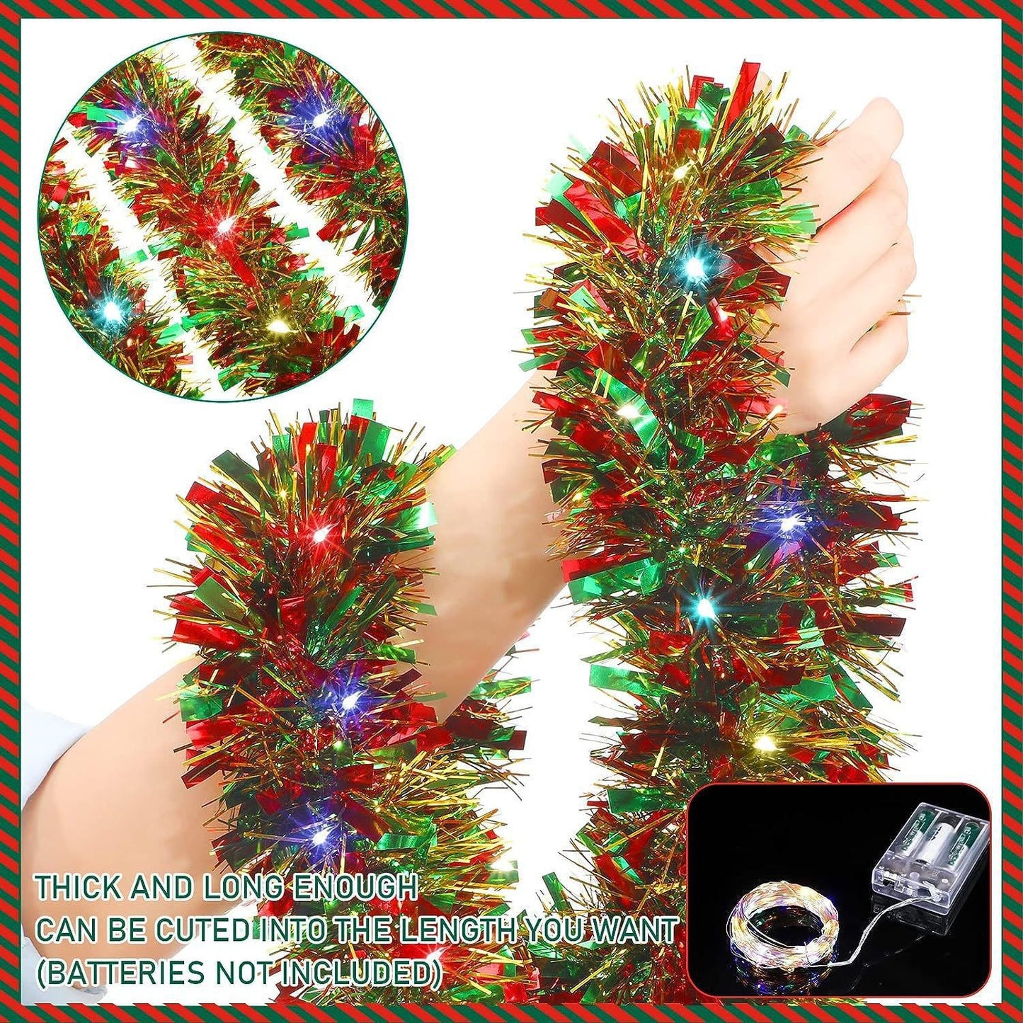 Christmas Ribbon Lights String Silk Party Decoration