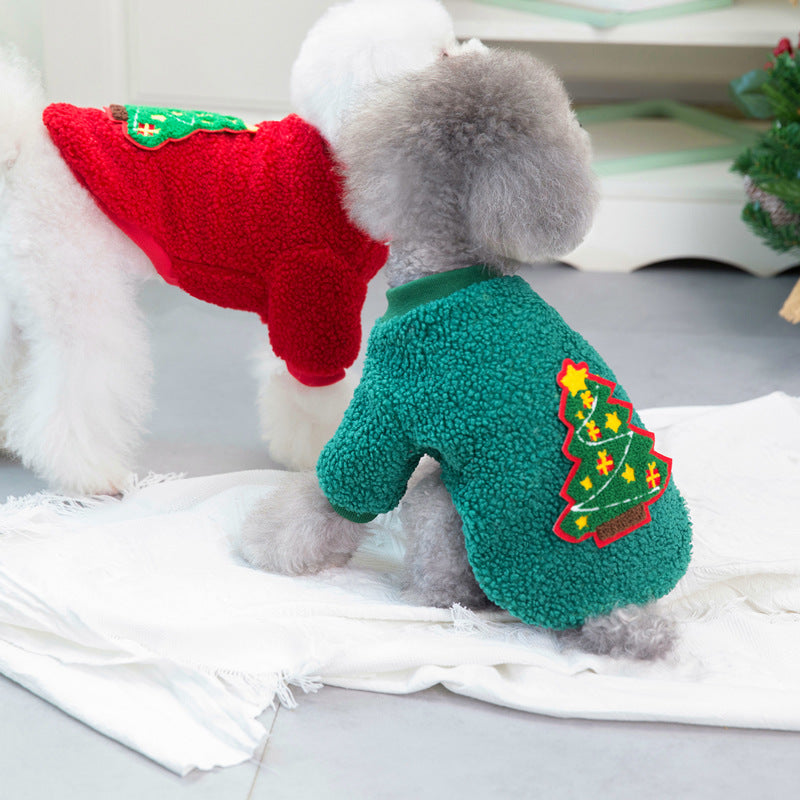 Dog Clothes Autumn And Winter Pet Clothes New Teddy Small Dog Pet Clothing Winter 21 Christmas Tree Fluffy Jacket