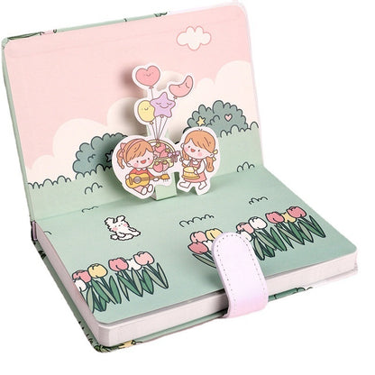 Journal Book Set Gift Box Girl Heart Cute Gift Bag